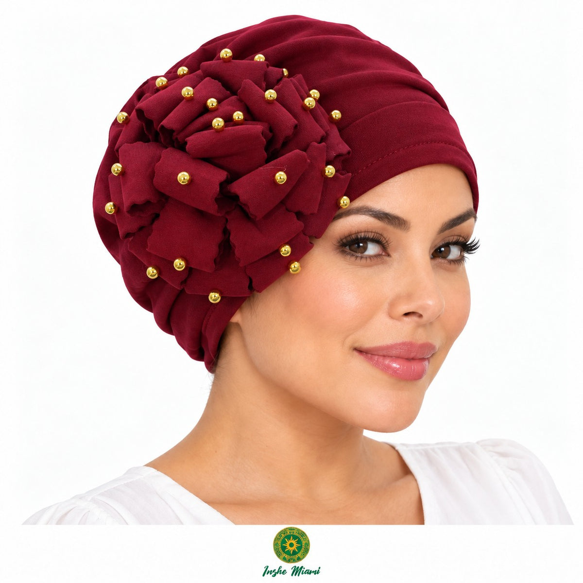 HAT WITH FLOWER AND PEARLS