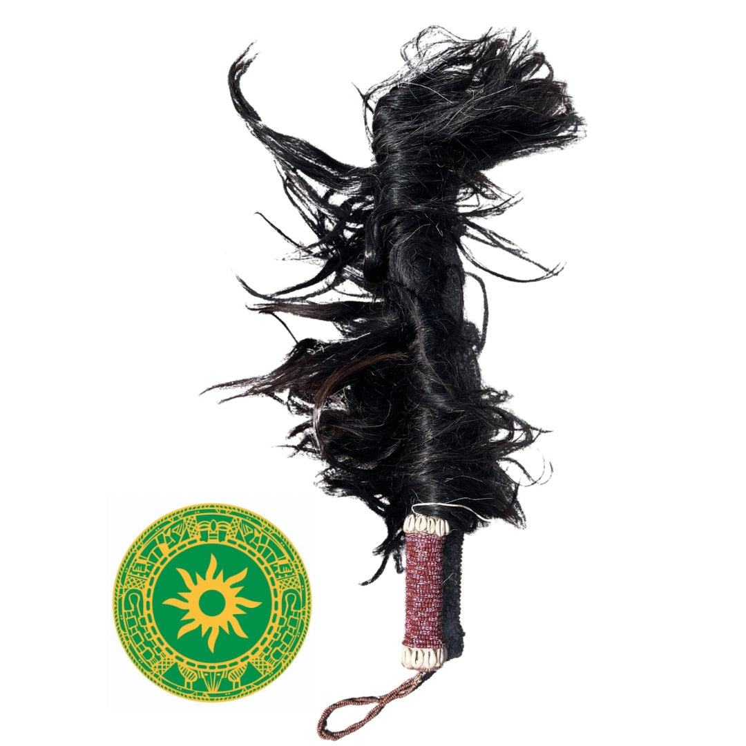 Iruke Afrocubano Criollo 48” – Green and Yellow Horse Tail - Oya | Inshe Miami