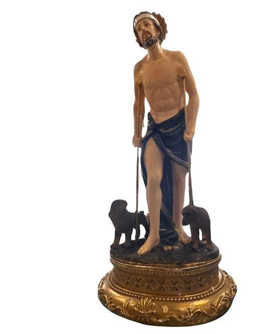 Imagen de San Lázaro con brillo - estatua religiosa Babalú Ayé - St. Lazarus statue