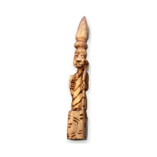 Iroke Tallado con Figura Africana 11"–13"