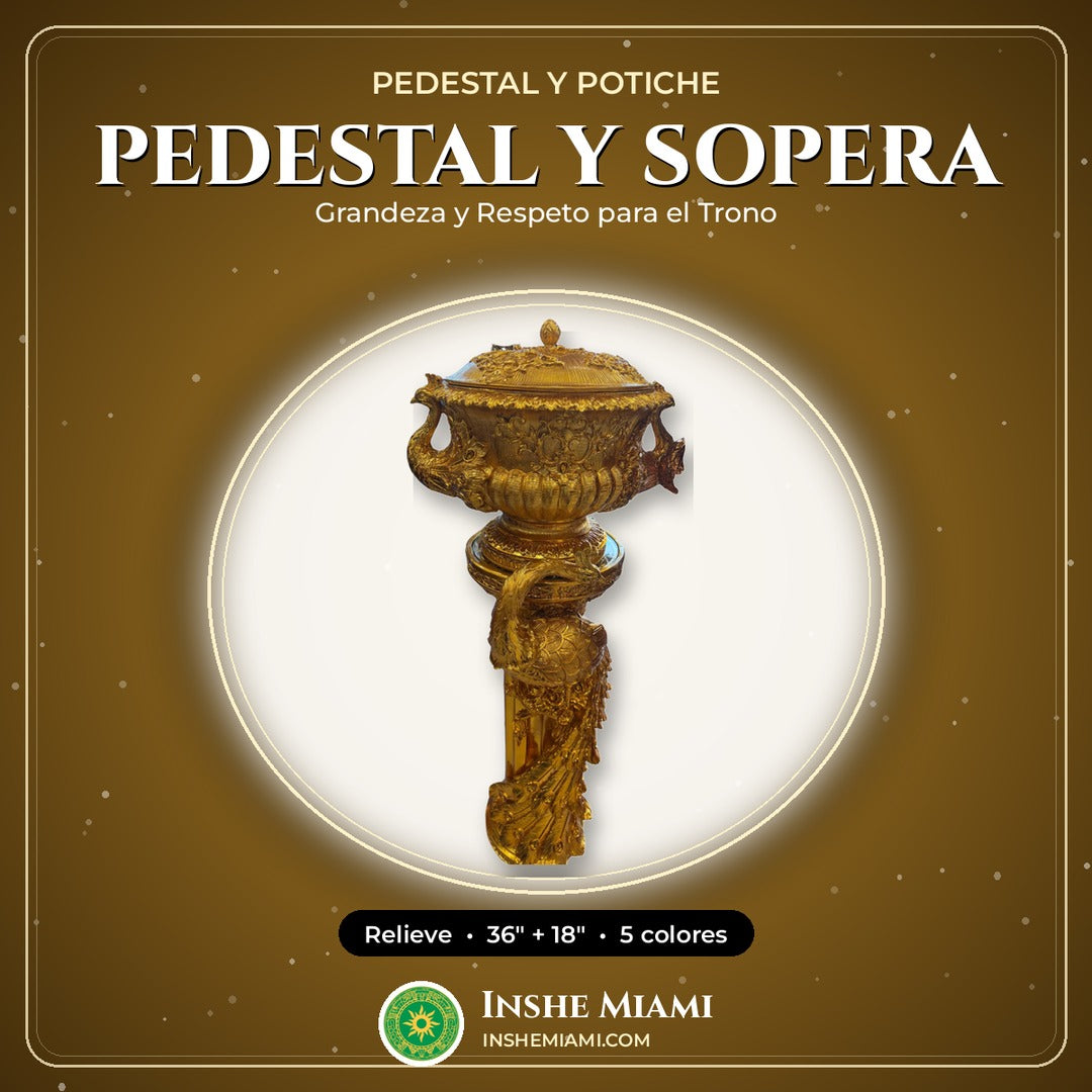 Juego de Pedestal 36" y Sopera con Relieve | Inshe Miami