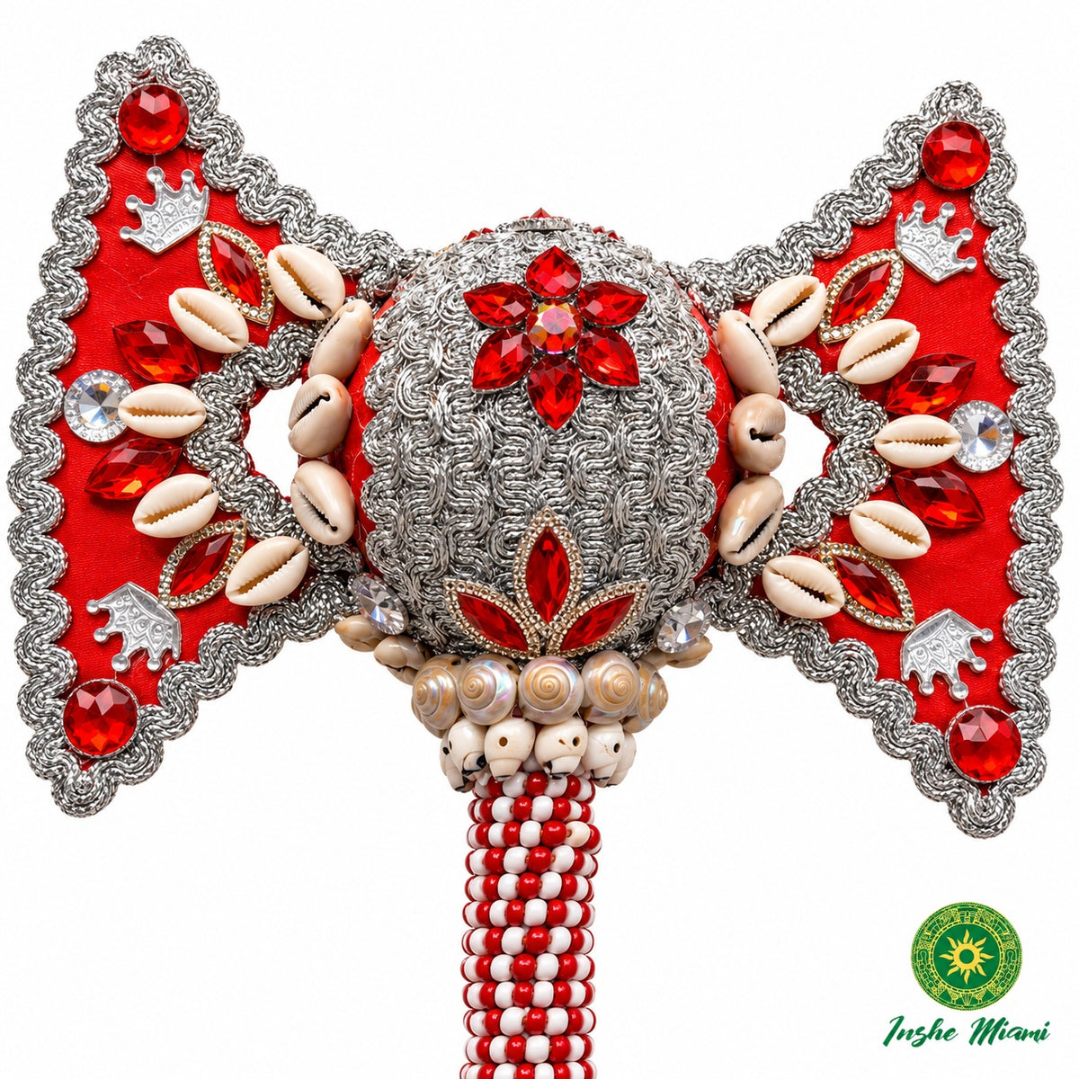 Hacha de Maraca con Cuentas y Caracoles | Inshe Miami
