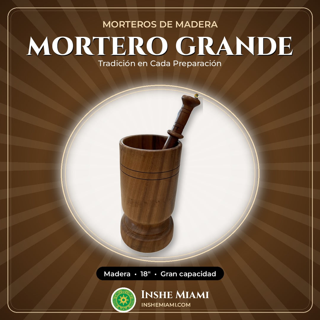 Mortero de Madera Grande 18" | Inshe Miami