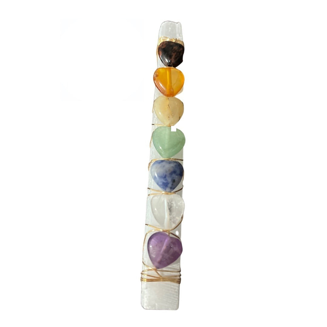 Palo de Selenita con 7 Chakras | Inshe Miami