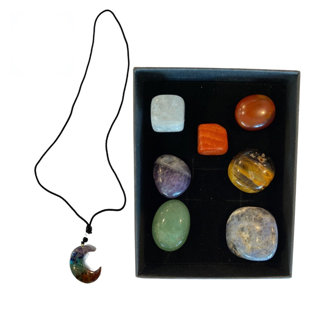 Kit de Piedras con Collar de Luna 7 Chakras | Inshe Miami