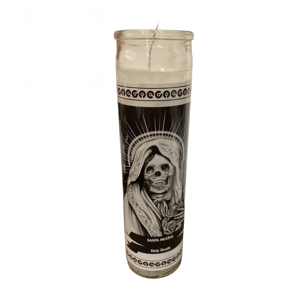Vela de 8" de la Santa Muerte con Oracion | Inshe Miami