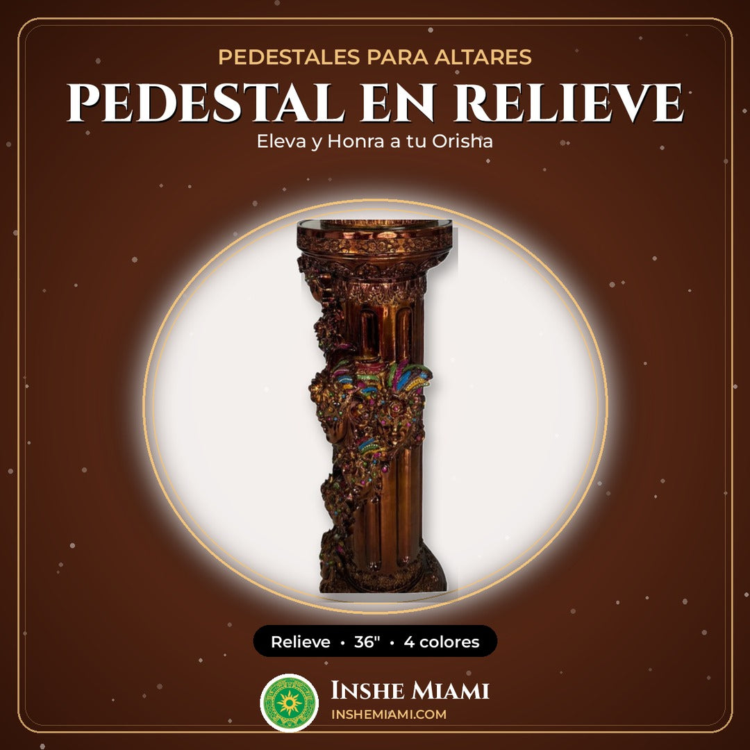 Pedestal con Adornos en Relieve 36" | Inshe Miami