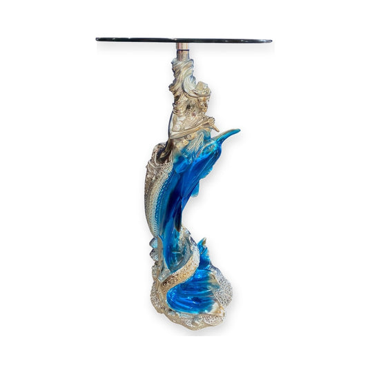 Pedestal Mujer con Delfin y Cristal