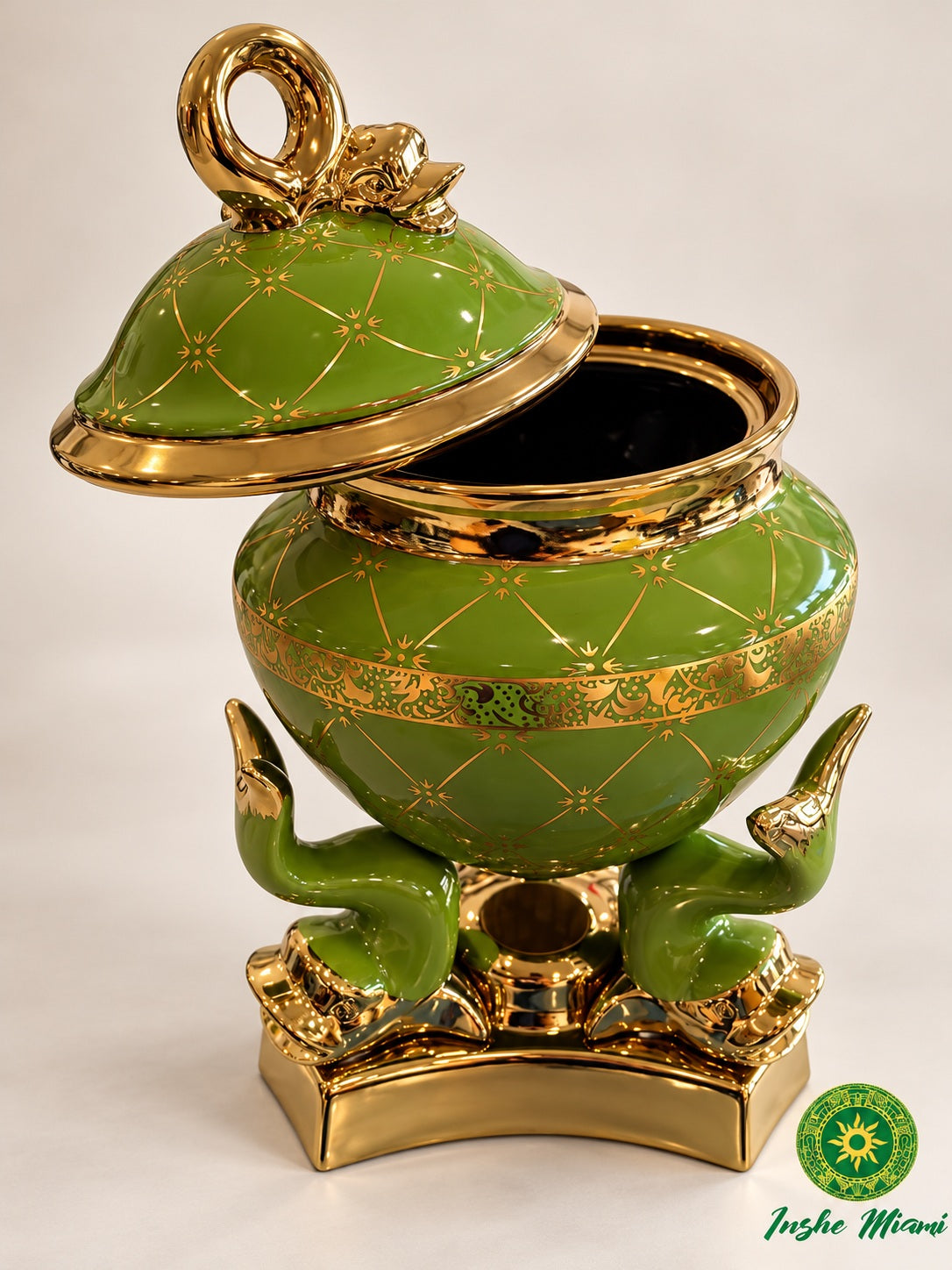 Large Tureen 3 Fish 15" – Spiritual Tureen for Ifá, Obatalá, Inle and Orishas | White or Green