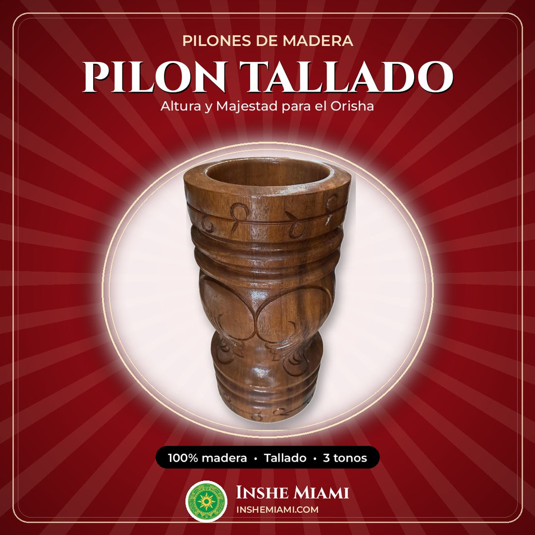 Pilon de Madera 100% Tallado | Inshe Miami