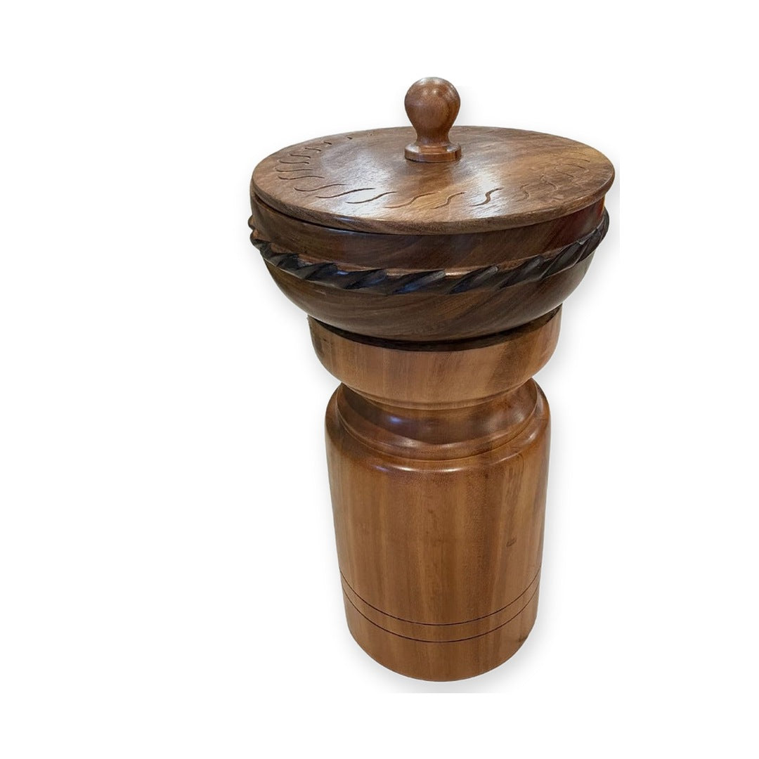 Pilon y Batea de Madera Color Natural 24"