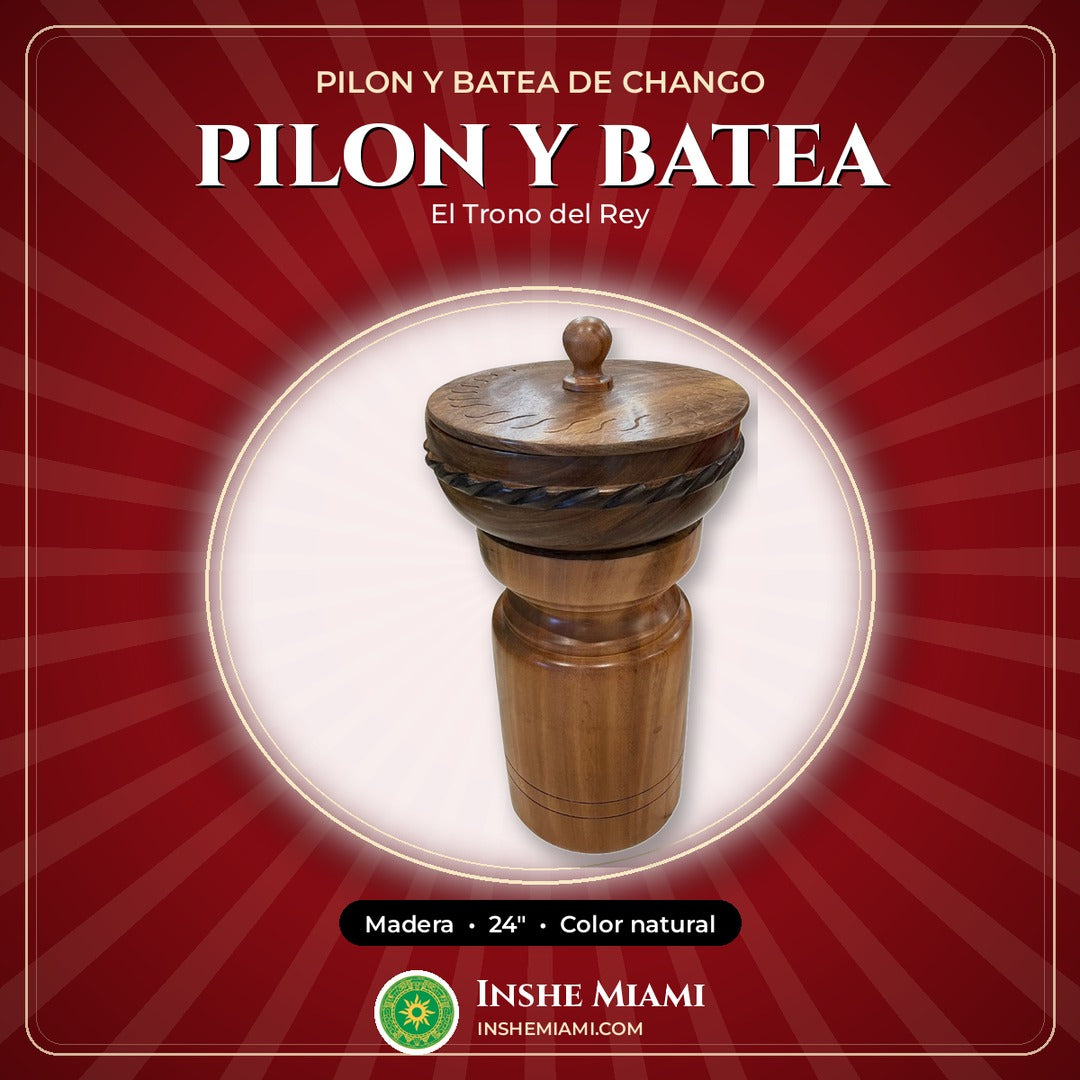 Pilon y Batea de Madera Color Natural 24" | Inshe Miami