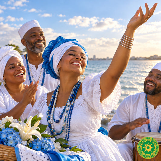 Juego de 7 Pulsos para Yemayá – Manillas Tradicionales | Inshe Miami