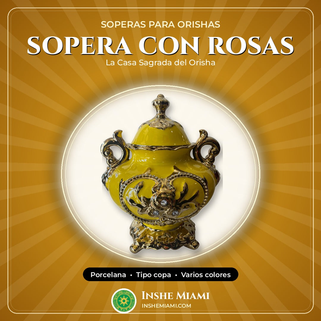 Sopera Copa con Rosas en Relieve | Inshe Miami