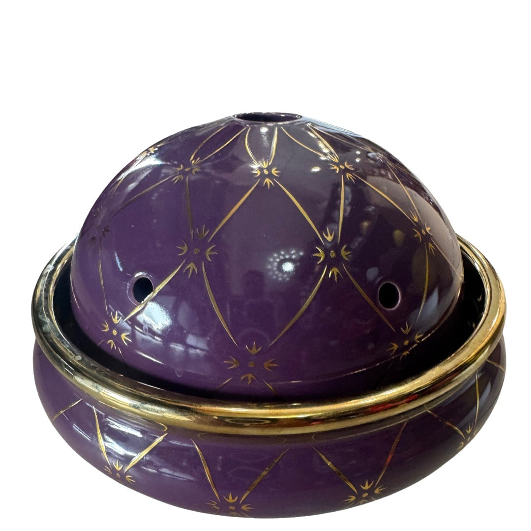 Sopera de San Lázaro de porcelana 9 pulgadas morada con dorado