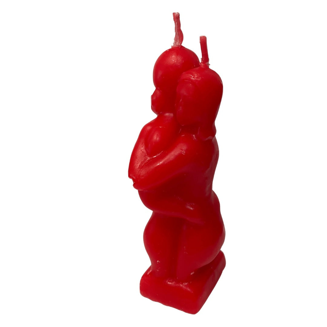 Vela de pareja cara a cara 5 roja - erotic couple candle red