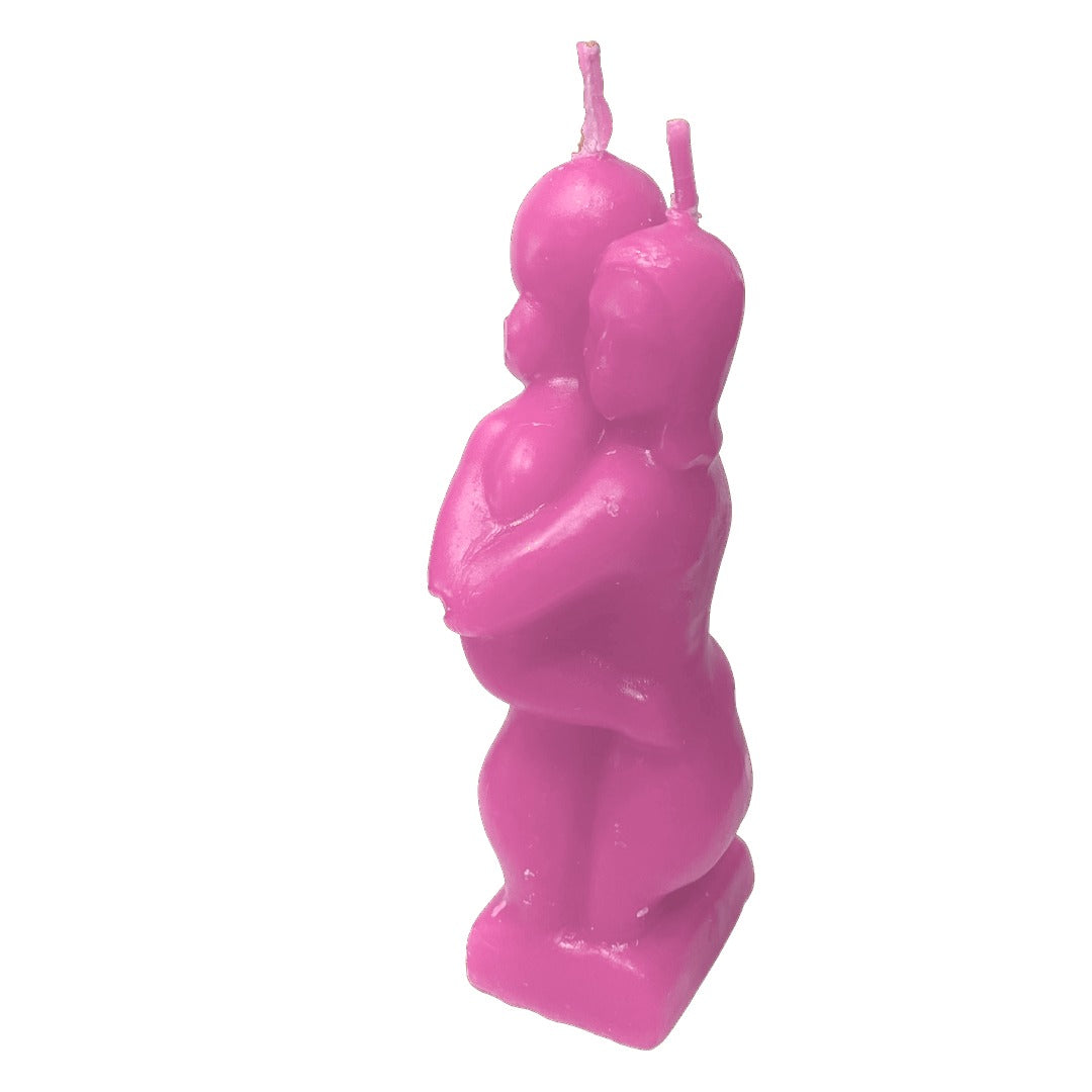 Vela de pareja cara a cara 5 rosada - erotic couple candle pink