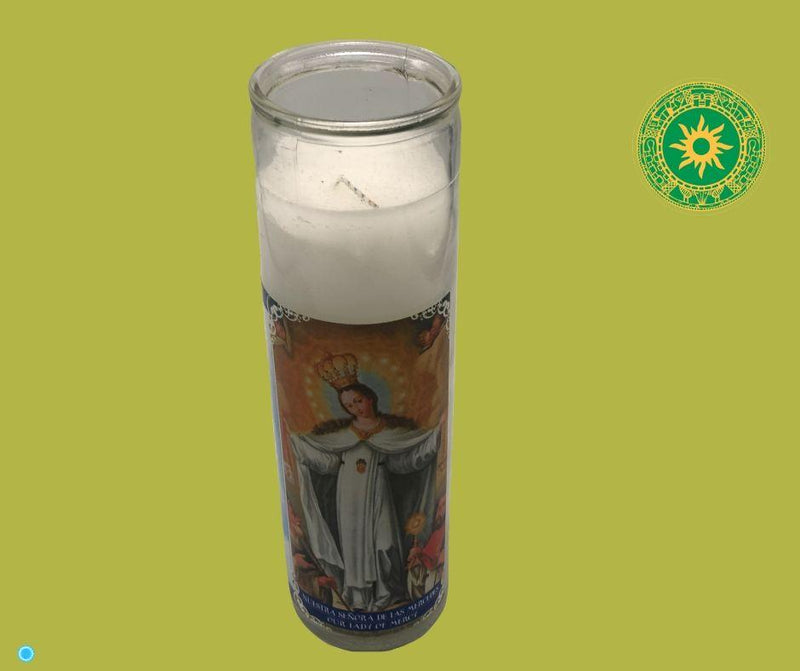 VELA MEDIANA PARA OBATALÁ (NUESTRA SEÑORA DE LAS MERCEDES) VELA MEDIANA PARA OBATALÁ (NUESTRA SEÑORA DE LAS MERCEDES) - Inshe Miami CERERÍA ISNHE MIAMI