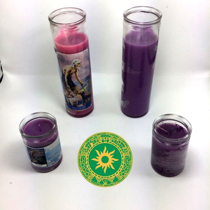 VELA MORADA PARA SAN LÁZARO VELA MORADA PARA SAN LÁZARO - Inshe Miami CERERÍA INSHE MIAMI PEQUEÑA / CON DIBUJO