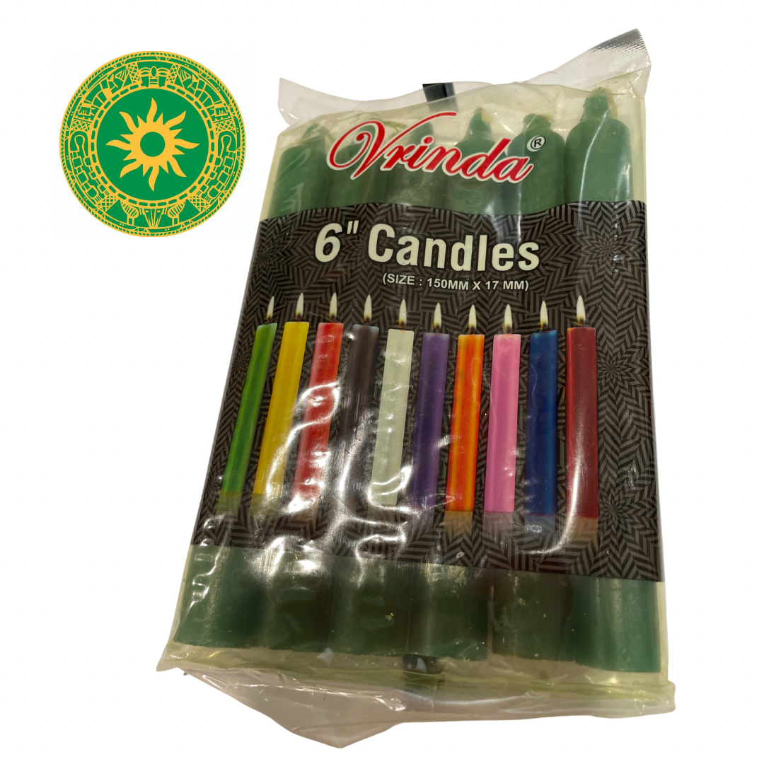 PACKAGE OF 6" CANDLES OF ALL COLORS