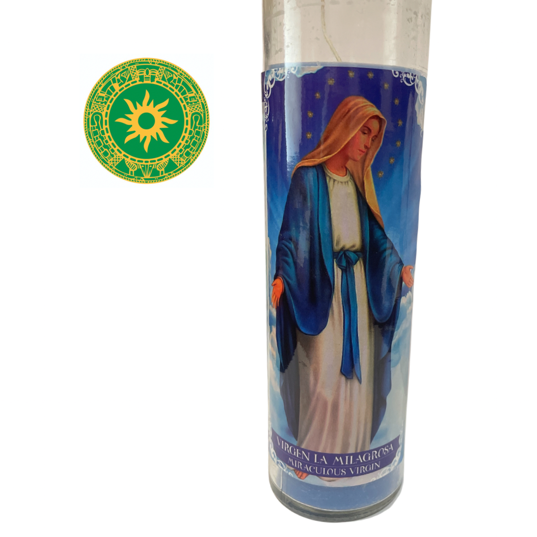 8” MIRACULOUS VIRGIN CANDLE