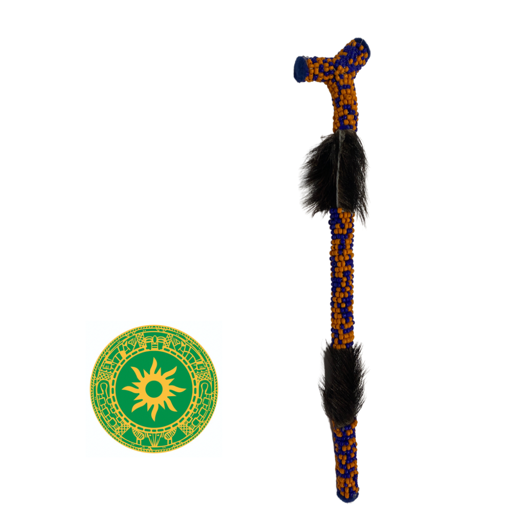 9” SCRIBBLE FOR LINED IN BEADS AND LEATHER