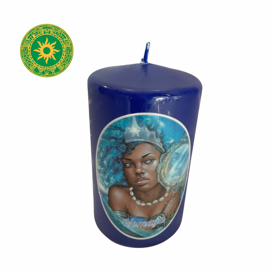 CANDLE WITH YEMAYA IMAGE 5"