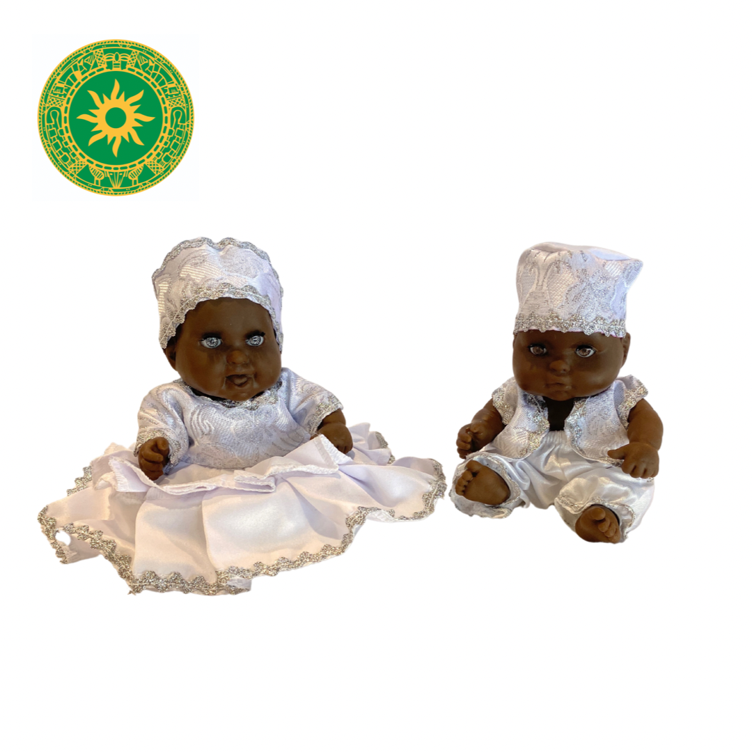 Muñecos de  6" Ibeyi (Jimaguas) Blancos