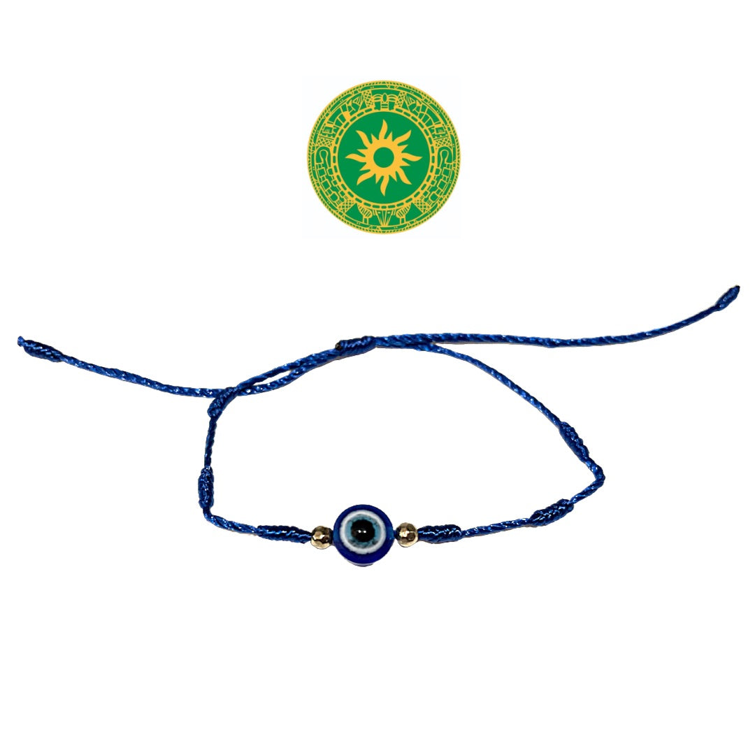 EYE BRACELET WITH BLUE THREAD 7 KNOT