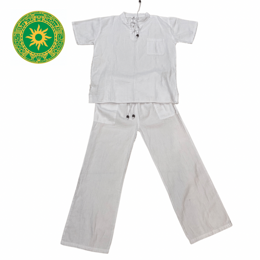 BOY'S WHITE THREAD SHIRT AND TROUSERS