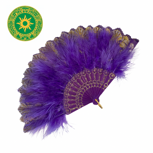 Violet Fan with Feathers - Violet Fan