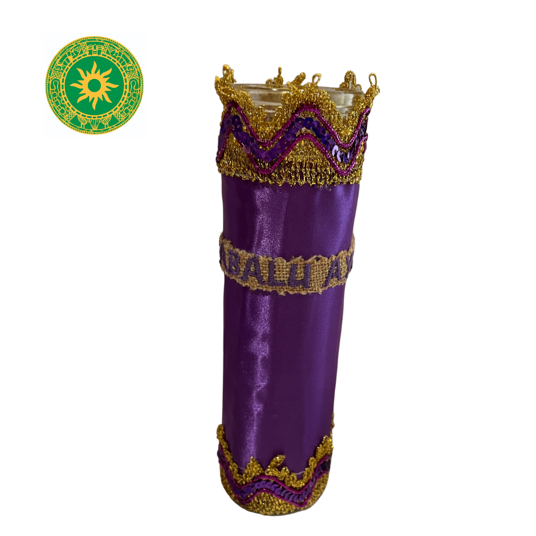 VELAS DE 8” HERMOSAMENTE DECORADAS PARA LOS SANTOS