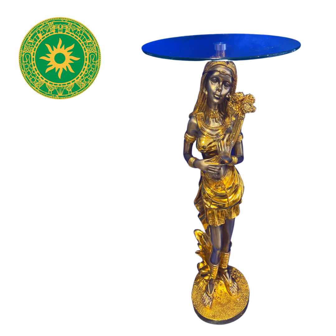 PEDESTAL MUJER CON CRISTAL 41"