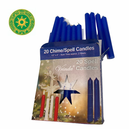 BOX OF 20 4" BLUE CANDLES
