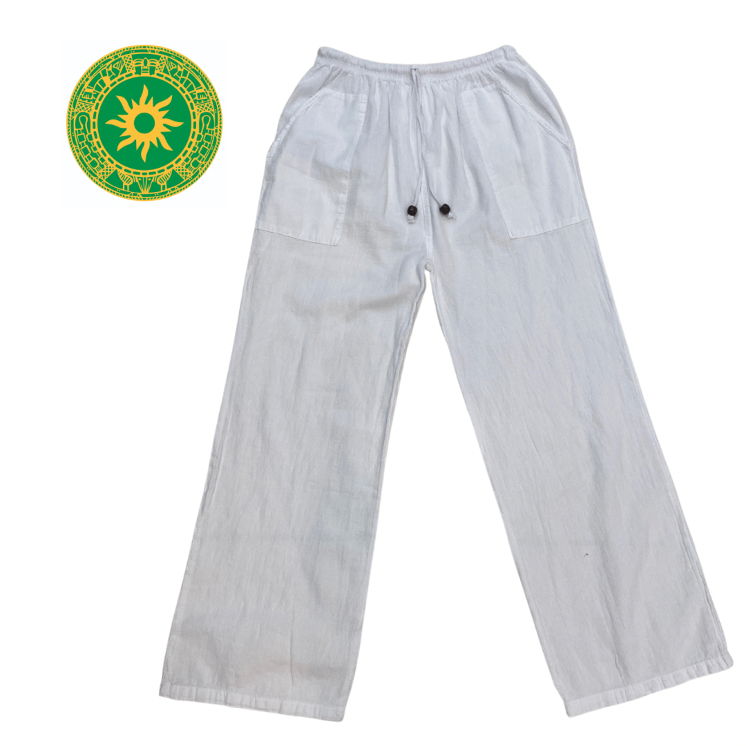 Pantalón hilo blanco hombre