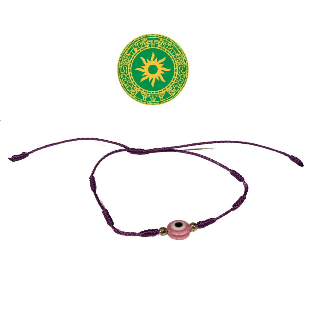 EYE BRACELET WITH BLUE THREAD 7 KNOT