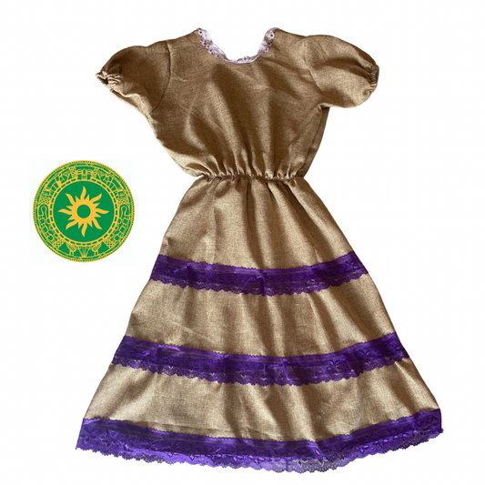 VESTIDO DE SACO CON MORADO