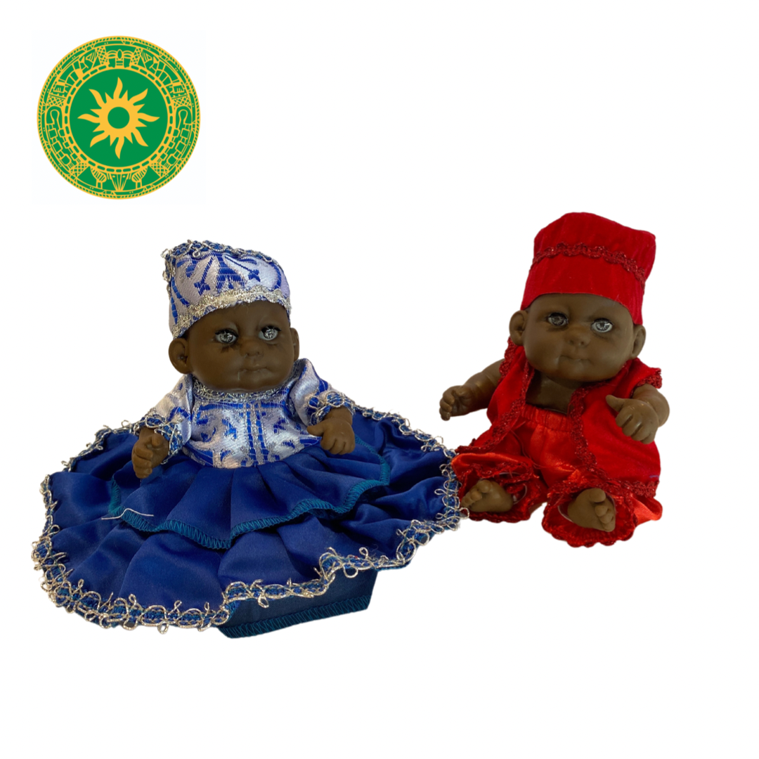 Muñecos de Ibeyi 6" (Jimaguas) Rojo y Azul