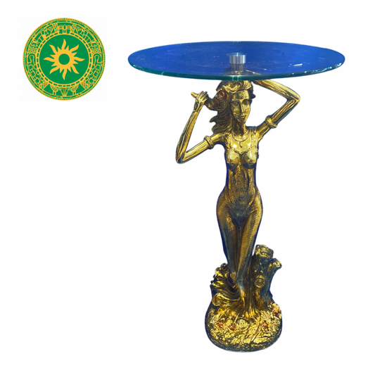 WOMAN PEDESTAL WITH GLASS