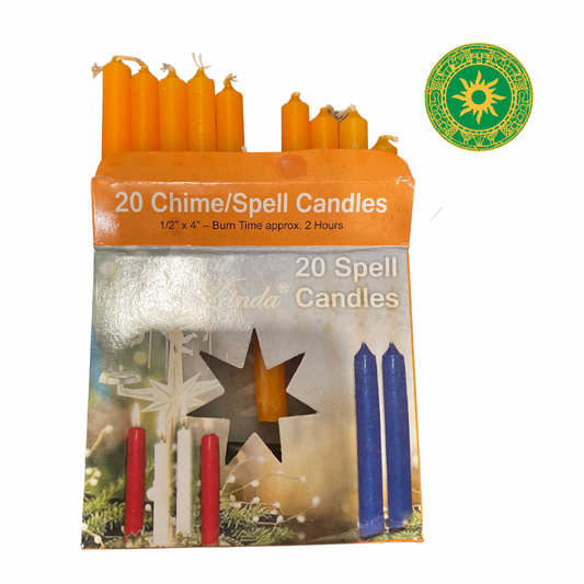 BOX OF 20 CANDLES 4" ORANGE