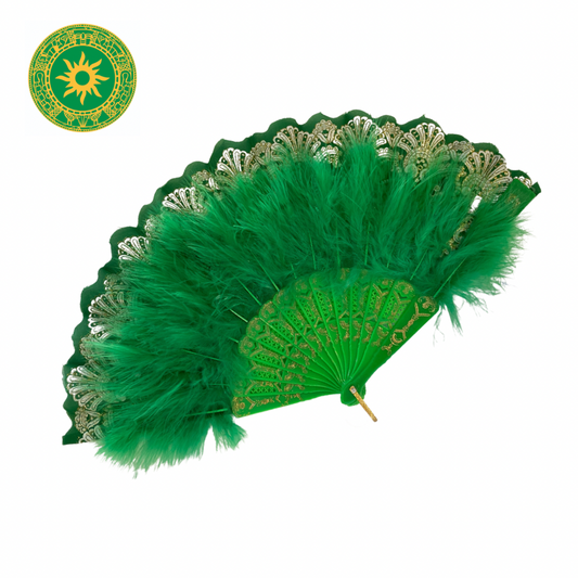 Green Fan with Feather
