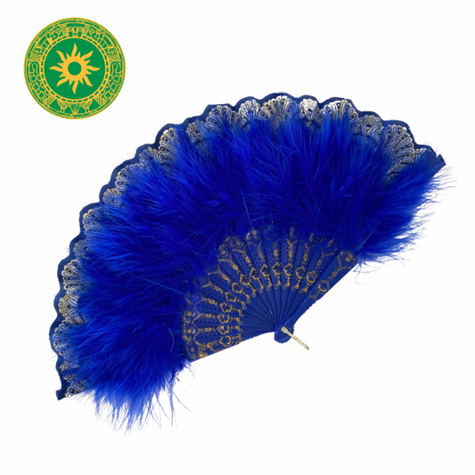 Blue Fan with Feather - Blue Fan with Feather
