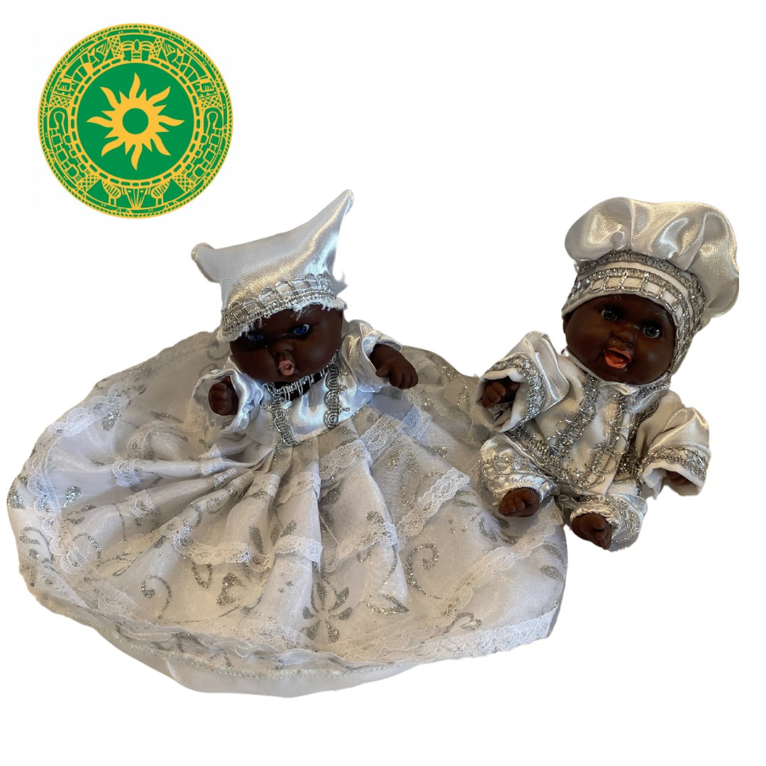 Muñecos de  6" Ibeyi (Jimaguas) Blancos