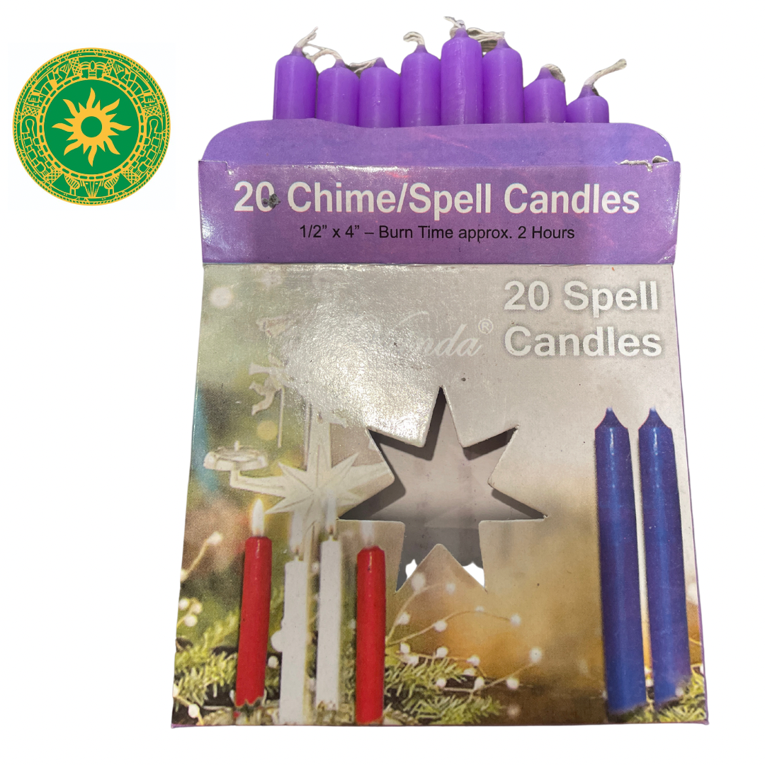 BOX OF 20 CANDLES 4" VIOLET