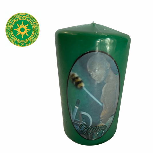 CANDLE WITH OGUN IMAGE 5"