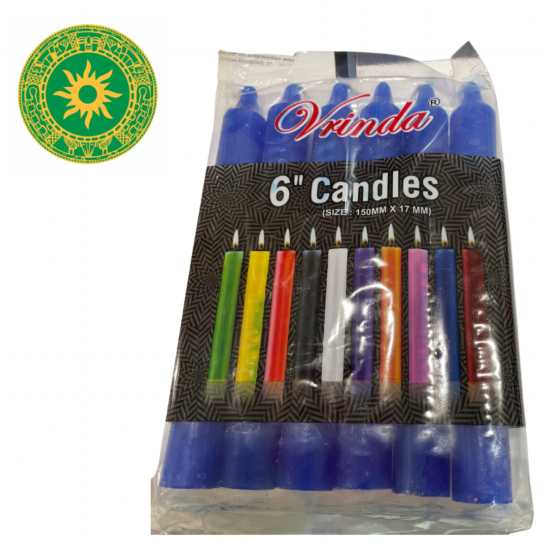 PACKAGE OF 6" CANDLES OF ALL COLORS
