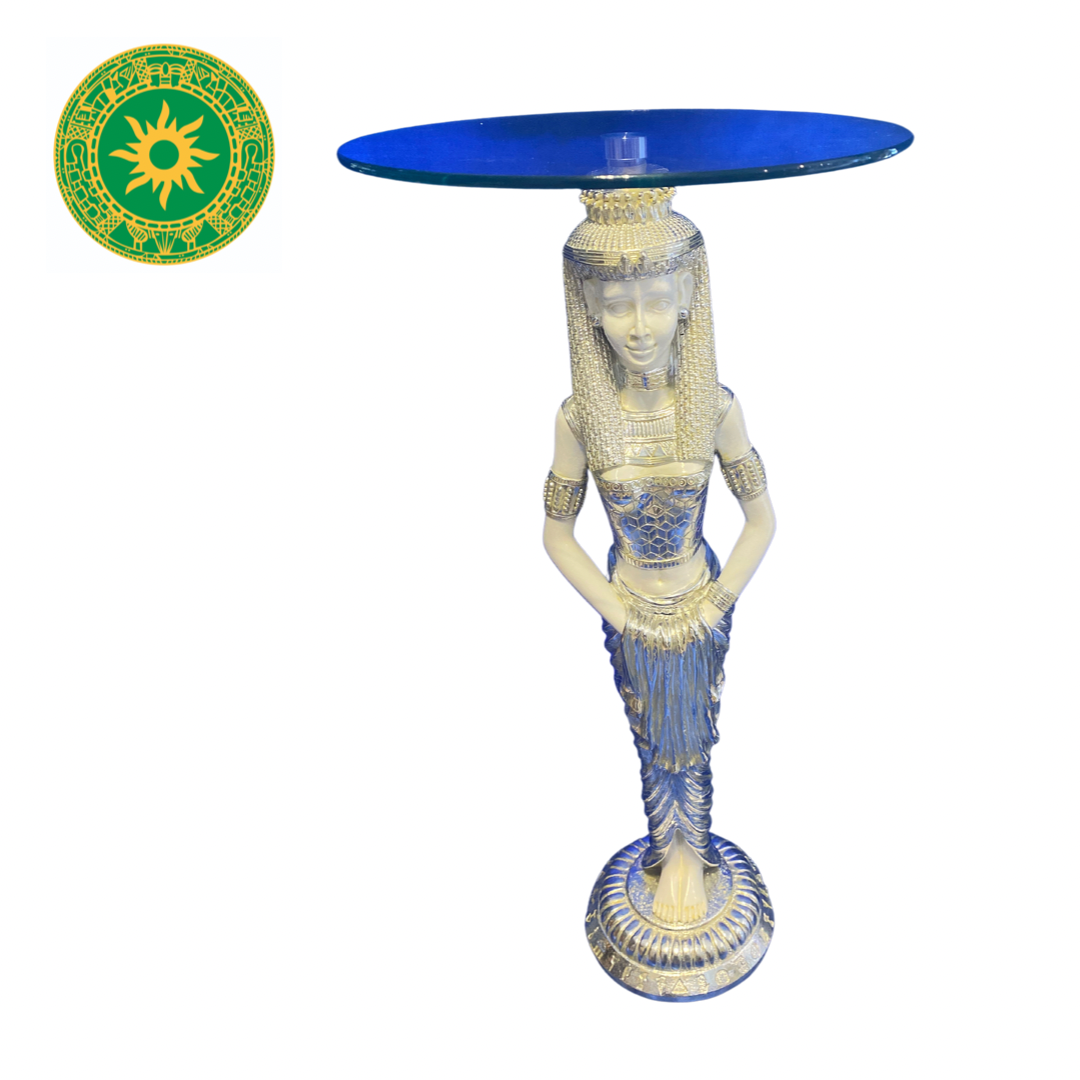 WOMAN PEDESTAL WITH GLASS 41"