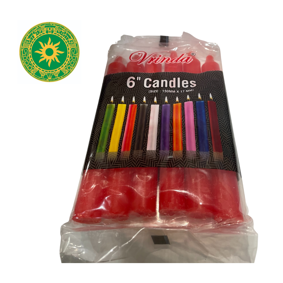 PACKAGE OF 6" CANDLES OF ALL COLORS