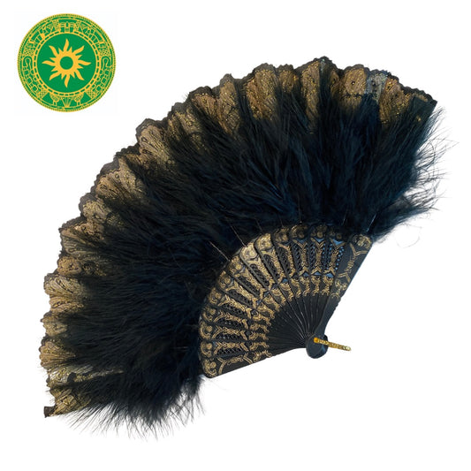 Abanico Negro con Pluma