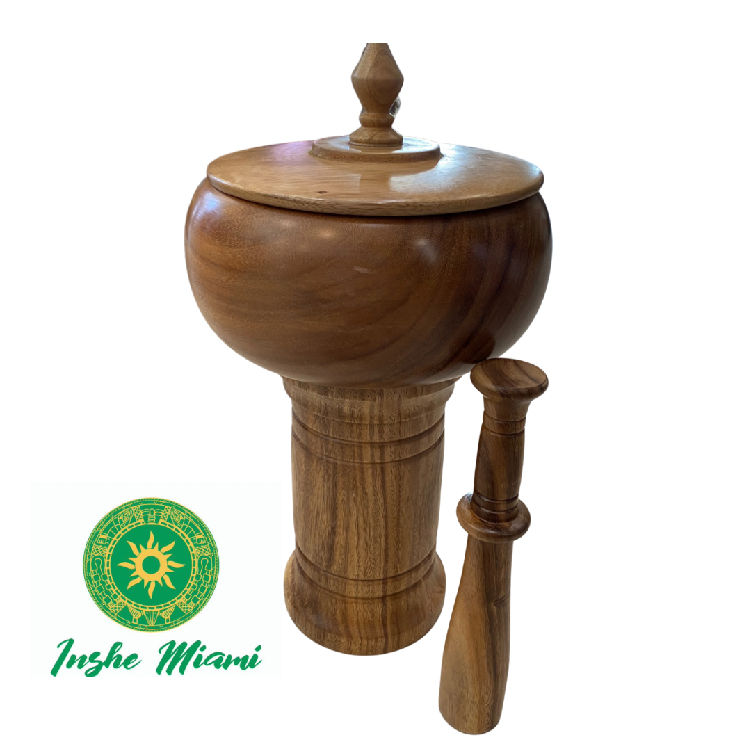 wooden mortar